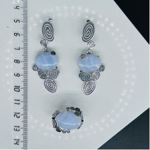 Серебряное кольцо с агатом к10155