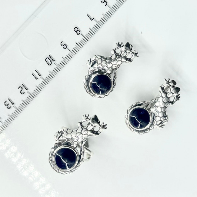 Серьги с10156 (15.69 г), серебро, синий, содалит купить в интернет-магазине Циркон С