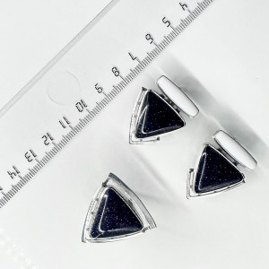 Серьги с10157 (12.53 г), серебро,  Темно-синий, Белый Авантюрин (Имит), Кахолонг (Имит) купить в интернет-магазине Циркон С