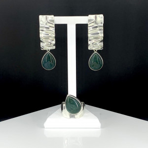 Серебряное кольцо с агатом к10158