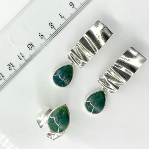Серебряное кольцо с агатом к10158