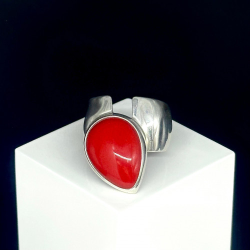 Кольцо к10158 (6.22 г), серебро,  Красный Коралл (Имит) купить в интернет-магазине Циркон С
