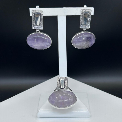 Серьги с10160 (17.70 г), серебро,  Фиолетовый Аметист купить в интернет-магазине Циркон С