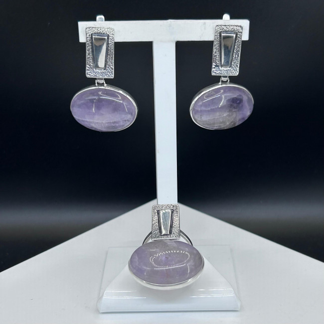 Серьги с10160 (17.70 г), серебро, фиолетовый, аметист купить в интернет-магазине Циркон С