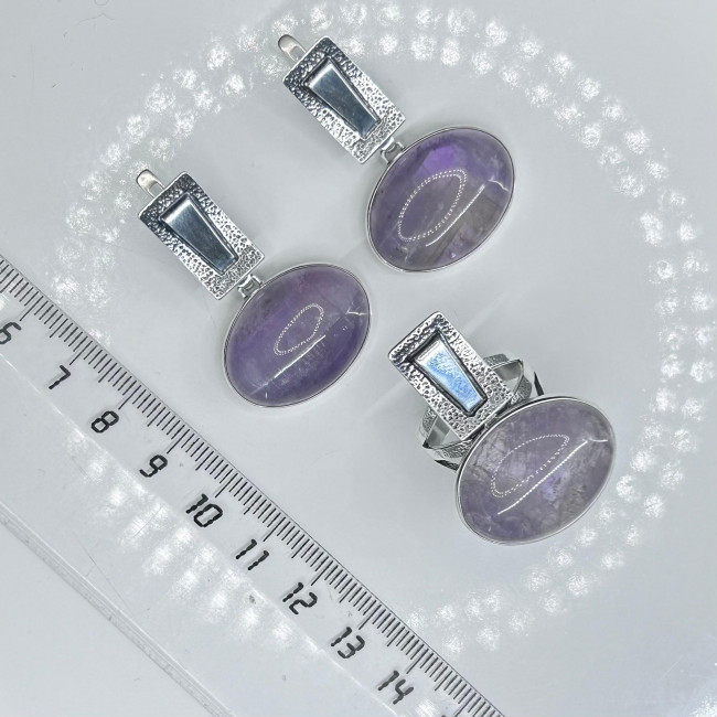 Серьги с10160 (17.70 г), серебро, фиолетовый, аметист купить в интернет-магазине Циркон С