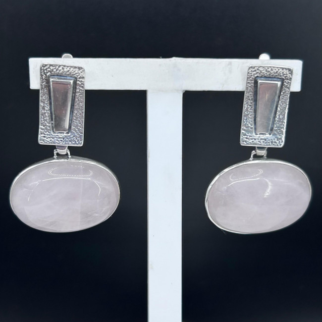 Серьги с10160 (18.00 г), серебро, розовый, кварц розовый купить в интернет-магазине Циркон С