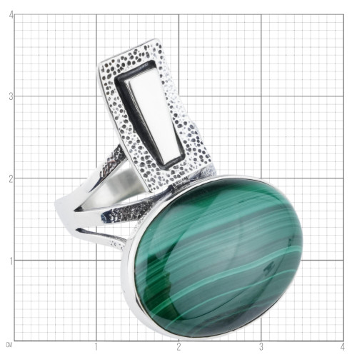 Кольцо к10160 (11.99 г), серебро,  Зеленый Малахит купить в интернет-магазине Циркон С