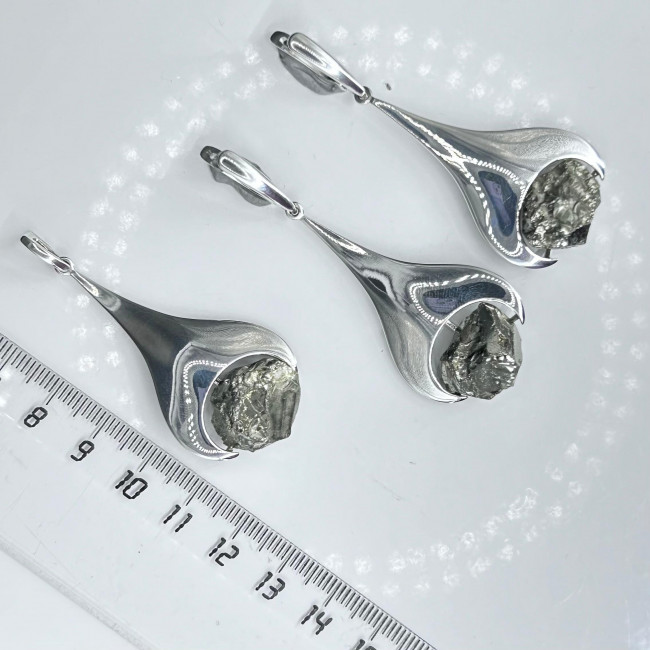 Серьги с10161 (21.44 г), серебро, золотистый, пирит купить в интернет-магазине Циркон С