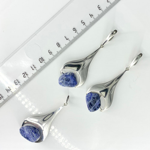 Серьги с10161 (14.51 г), серебро,  Синий Содалит купить в интернет-магазине Циркон С
