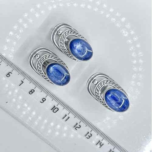 Серьги с10162 (18.50 г), серебро,  Синий Кианит купить в интернет-магазине Циркон С