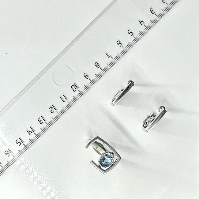 Серьги с10171 (6.80 г), серебро, голубой, топаз скай купить в интернет-магазине Циркон С