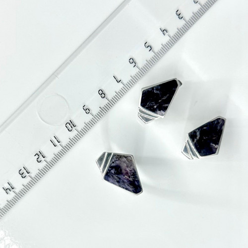 Серьги с10177 (9.00 г), серебро,  Фиолетовый Чароит купить в интернет-магазине Циркон С