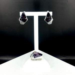 Серьги с10177 (9.00 г), серебро,  Фиолетовый Чароит купить в интернет-магазине Циркон С