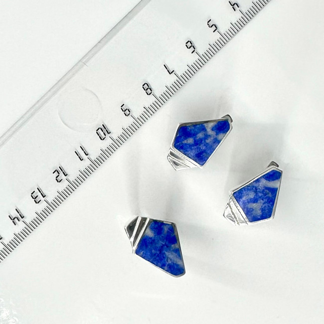 Серьги с10177 (8.99 г), серебро, сине-белый, лазурит купить в интернет-магазине Циркон С
