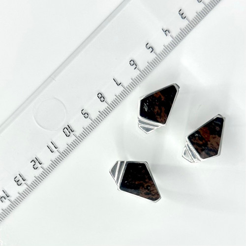 Серьги с10177 (8.68 г), серебро,  Черно-коричневый Обсидиан купить в интернет-магазине Циркон С