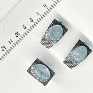 Серьги с10178 (12.78 г), серебро,  Голубой Аквамарин купить в интернет-магазине Циркон С