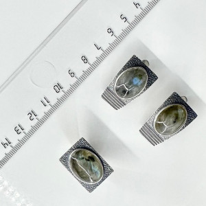 Серьги с10178 (13.28 г), серебро,  Голубой Лабрадор купить в интернет-магазине Циркон С