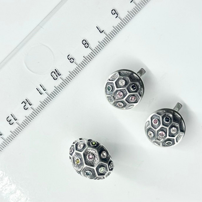 Серьги с10180 (6.73 г), серебро, зеленый, розовый, турмалин купить в интернет-магазине Циркон С