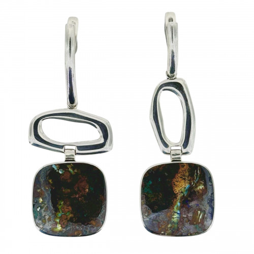 Серьги с10191 (15.97 г), серебро,  Коричневый Заринит купить в интернет-магазине Циркон С