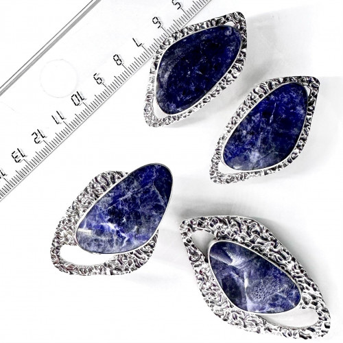 Серьги с10196 (23.72 г), серебро,  Синий Содалит купить в интернет-магазине Циркон С