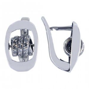 Серьги из серебра с фианитами с10199