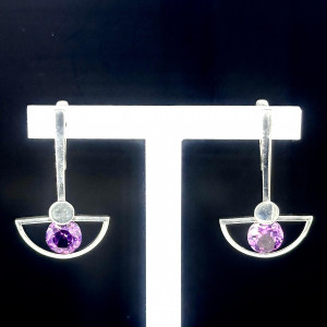 Серьги с10200 (5.21 г), серебро,  Фиолетовый Аметист купить в интернет-магазине Циркон С