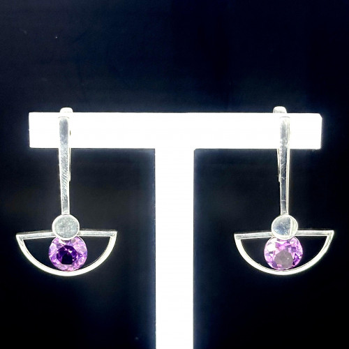 Серьги с10200 (5.21 г), серебро,  Фиолетовый Аметист купить в интернет-магазине Циркон С