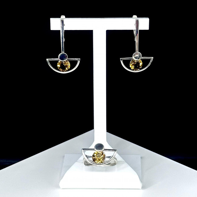 Кольцо к10200 (2.56 г), серебро, рыжий, цитрин купить в интернет-магазине Циркон С