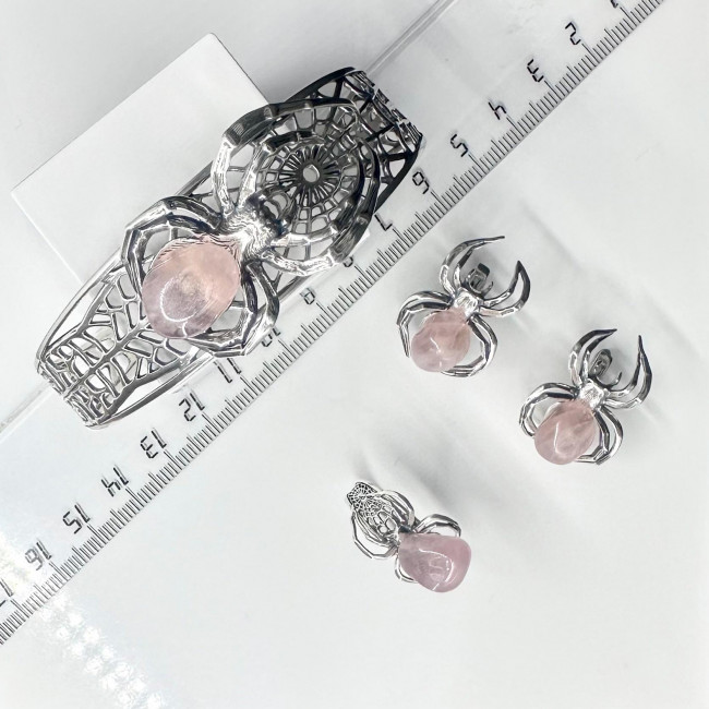 Серьги с10204 (10.99 г), серебро, розовый, кварц розовый купить в интернет-магазине Циркон С
