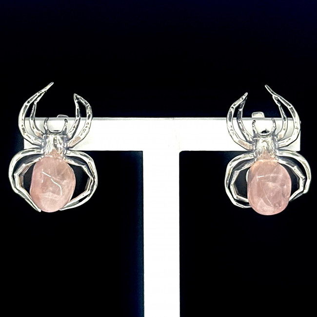 Серьги с10204 (10.99 г), серебро, розовый, кварц розовый купить в интернет-магазине Циркон С