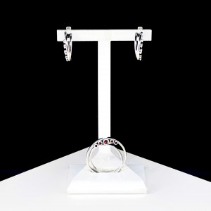 Серьги с10206 (4.95 г), серебро,  Красный Гранат купить в интернет-магазине Циркон С