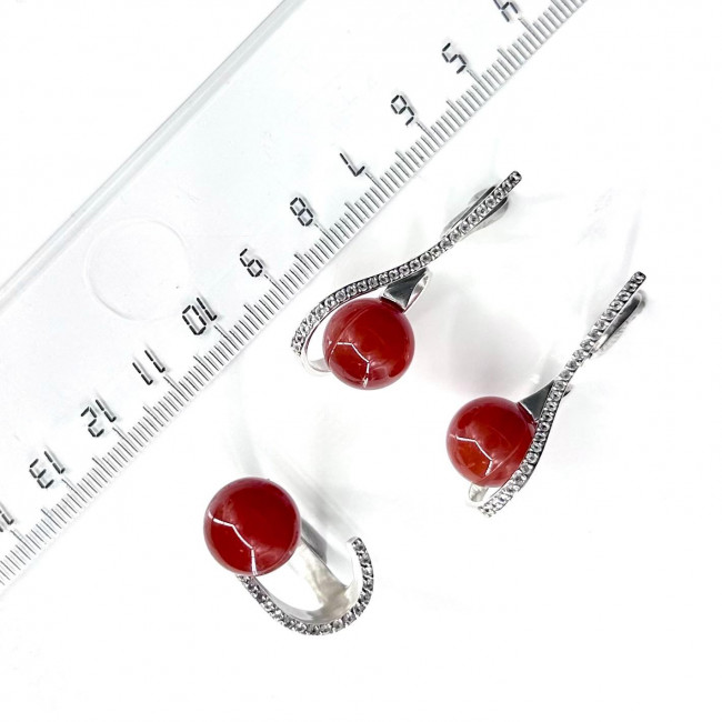 Серьги с10211 (11.62 г), серебро, белый, сердолик, топаз купить в интернет-магазине Циркон С