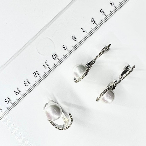 Серьги с10211 (11.37 г), серебро,  Белый, Рыжий Майорка, Цитрин купить в интернет-магазине Циркон С