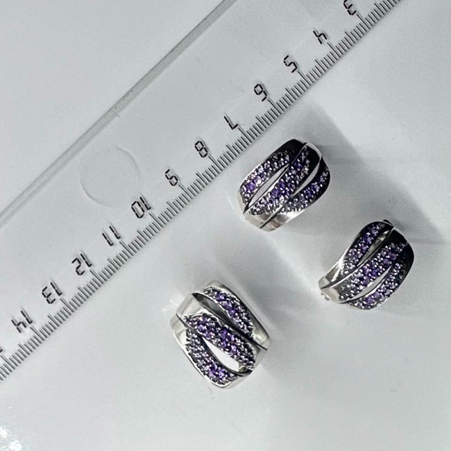 Серьги с10220 (8.02 г), серебро, фиолетовый, аметист купить в интернет-магазине Циркон С