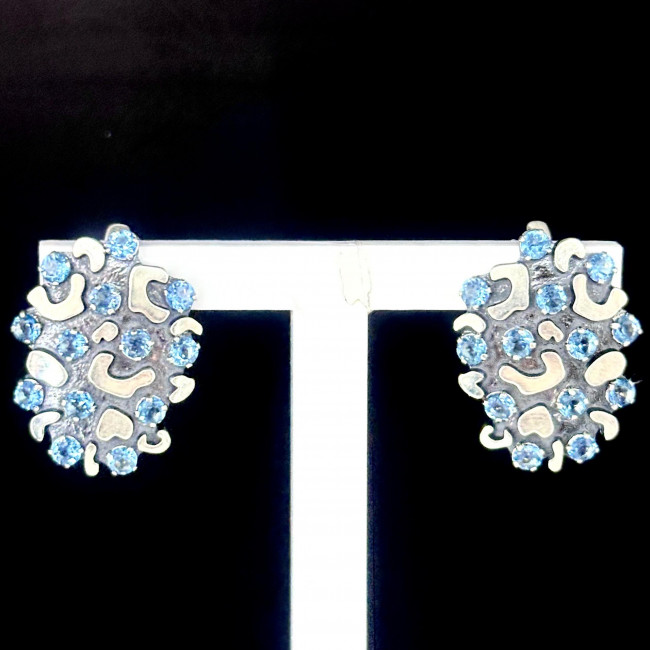 Серьги с10223 (8.80 г), серебро, голубой, топаз скай купить в интернет-магазине Циркон С