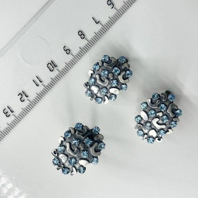 Серьги с10223 (8.61 г), серебро, голубой, топаз свисс купить в интернет-магазине Циркон С