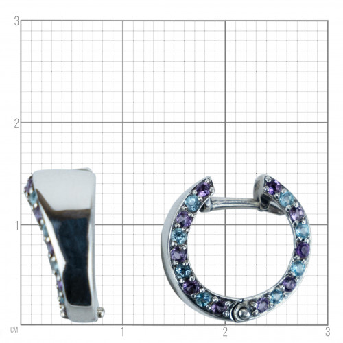 Серьги с10226 (2.48 г), серебро,  Фиолетовый, Голубой Аметист, Топаз Скай купить в интернет-магазине Циркон С