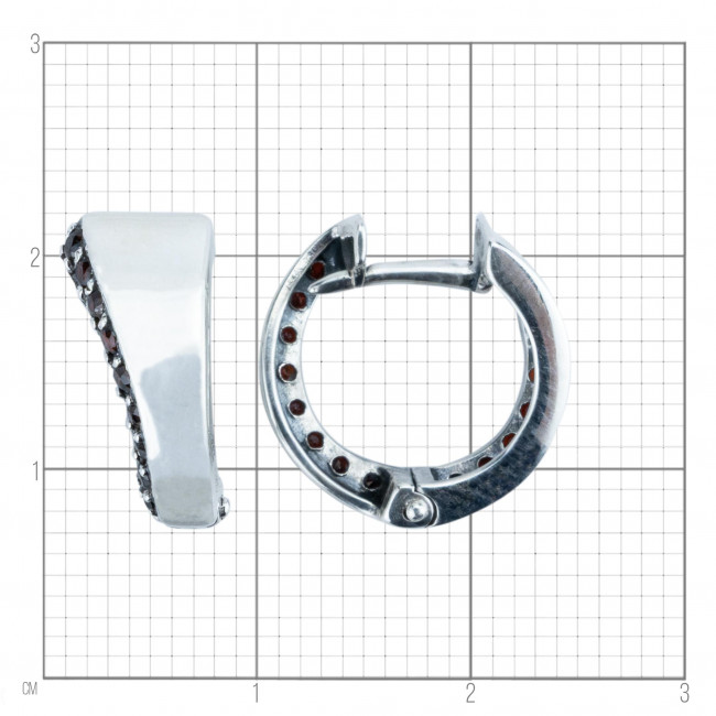 Серьги с10226 (2.48 г), серебро, красный, гранат купить в интернет-магазине Циркон С