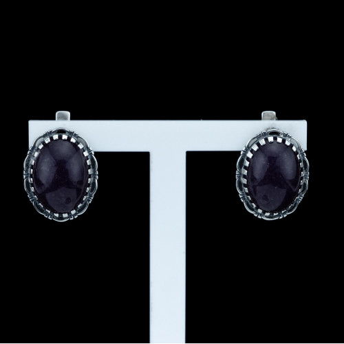 Серьги с10234 (9.50 г), серебро,  Фиолетовый Лепидолит купить в интернет-магазине Циркон С