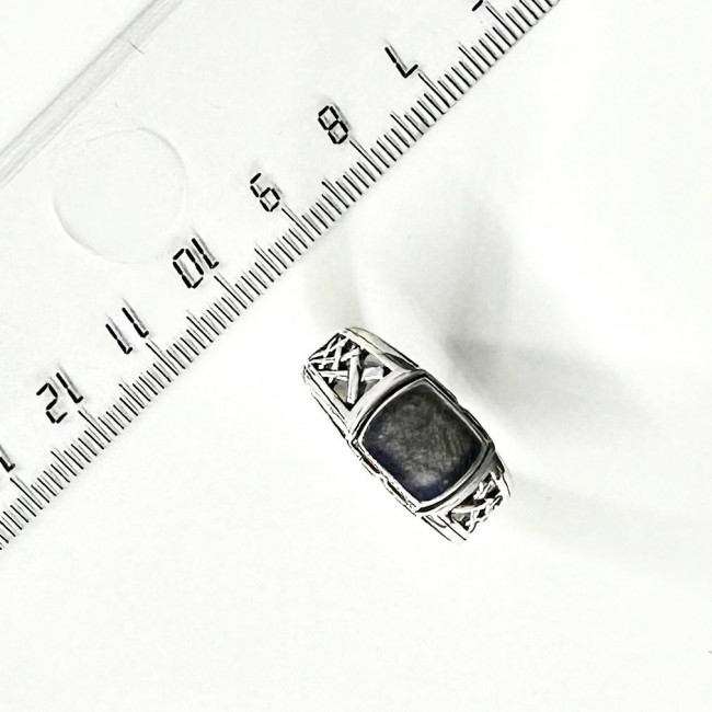 Кольцо к10240 (5.87 г), серебро, синий, лабрадор купить в интернет-магазине Циркон С