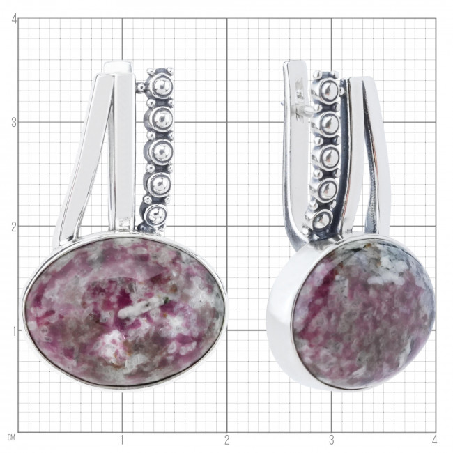 Серьги с10276 (14.94 г), серебро, бордовый, эвдиалит купить в интернет-магазине Циркон С