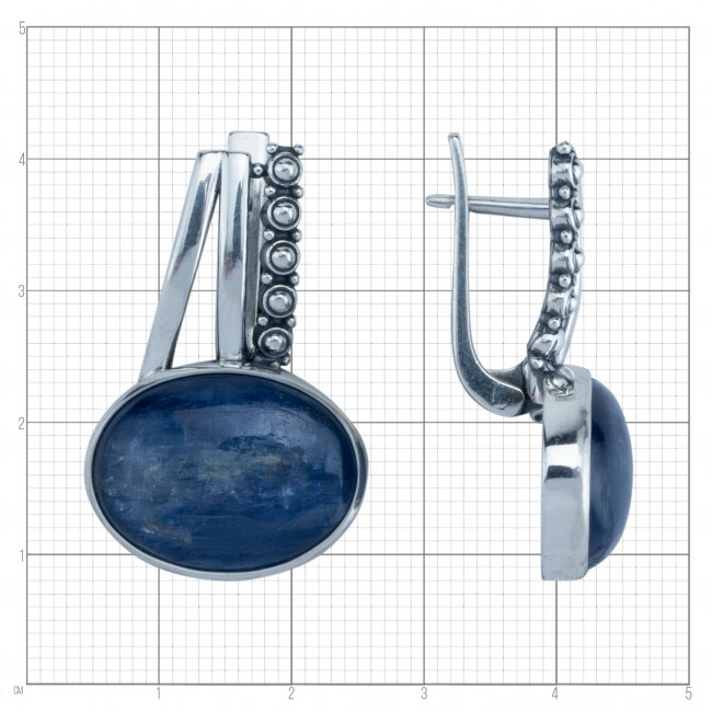 Серьги с10276 (16.82 г), серебро, синий, кианит купить в интернет-магазине Циркон С