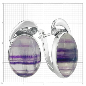 Серьги с10278 (12.44 г), серебро,  Фиолетовый Флюорит купить в интернет-магазине Циркон С