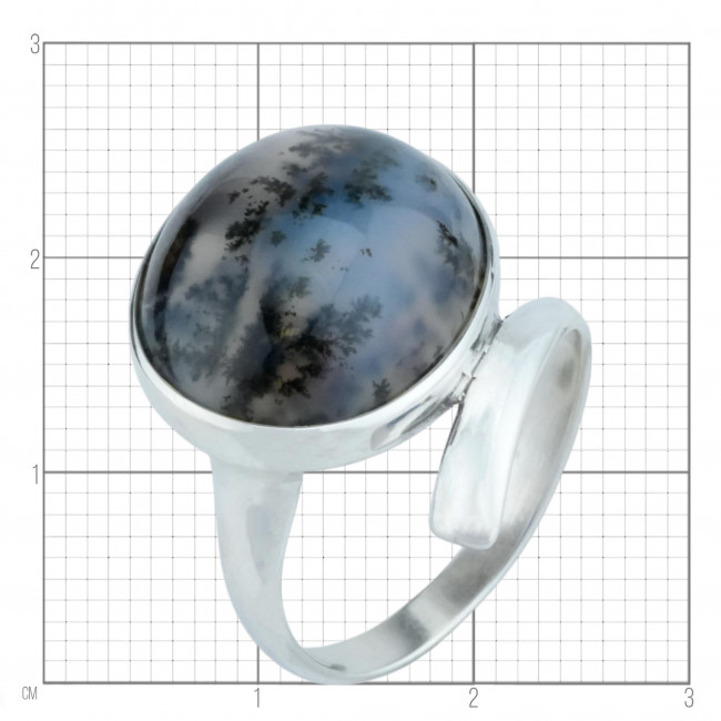 Серебряное кольцо Циркон к10278, серый, агат моховой Кольцо к10278 (6.21 г), серебро, серый, агат моховой купить в интернет-магазине Циркон С