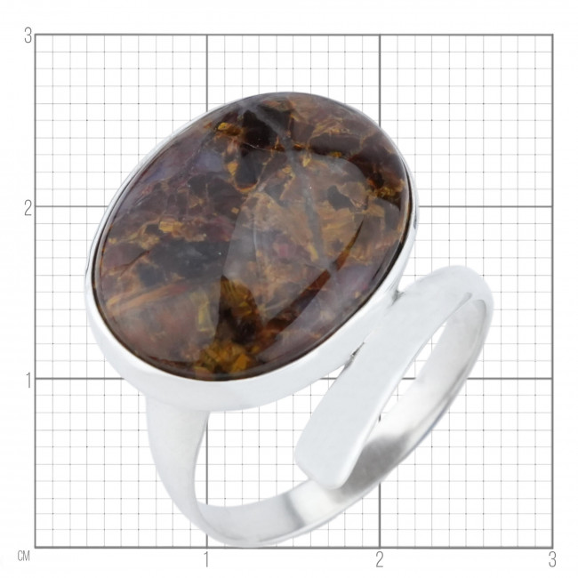 Серебряное кольцо Циркон к10278, коричневый, петерсит Кольцо к10278 (5.78 г), серебро, коричневый, петерсит купить в интернет-магазине Циркон С