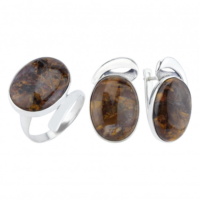 Серебряное кольцо Циркон к10278, коричневый, петерсит Кольцо к10278 (5.78 г), серебро, коричневый, петерсит купить в интернет-магазине Циркон С