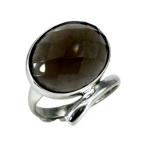 Серебряное кольцо с раухтопазом к10278
