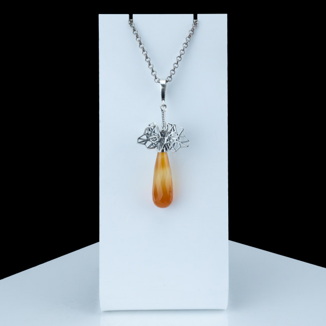 Серьги с10284 (13.80 г), серебро, коричневый, сердолик купить в интернет-магазине Циркон С