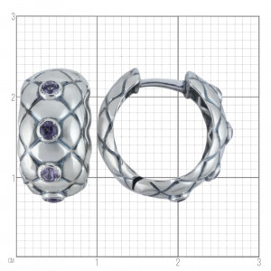 Серьги с10290 (5.83 г), серебро,  Фиолетовый Аметист купить в интернет-магазине Циркон С