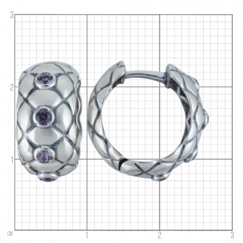 Серьги с10290 (5.83 г), серебро,  Фиолетовый Аметист купить в интернет-магазине Циркон С